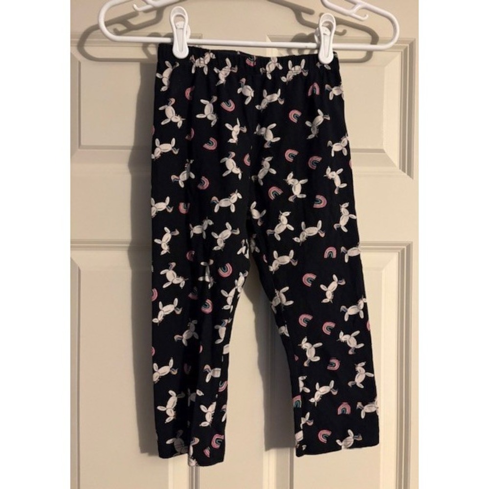 SO black capri leggings, unicorn and rainbow graphic print, girls size 10